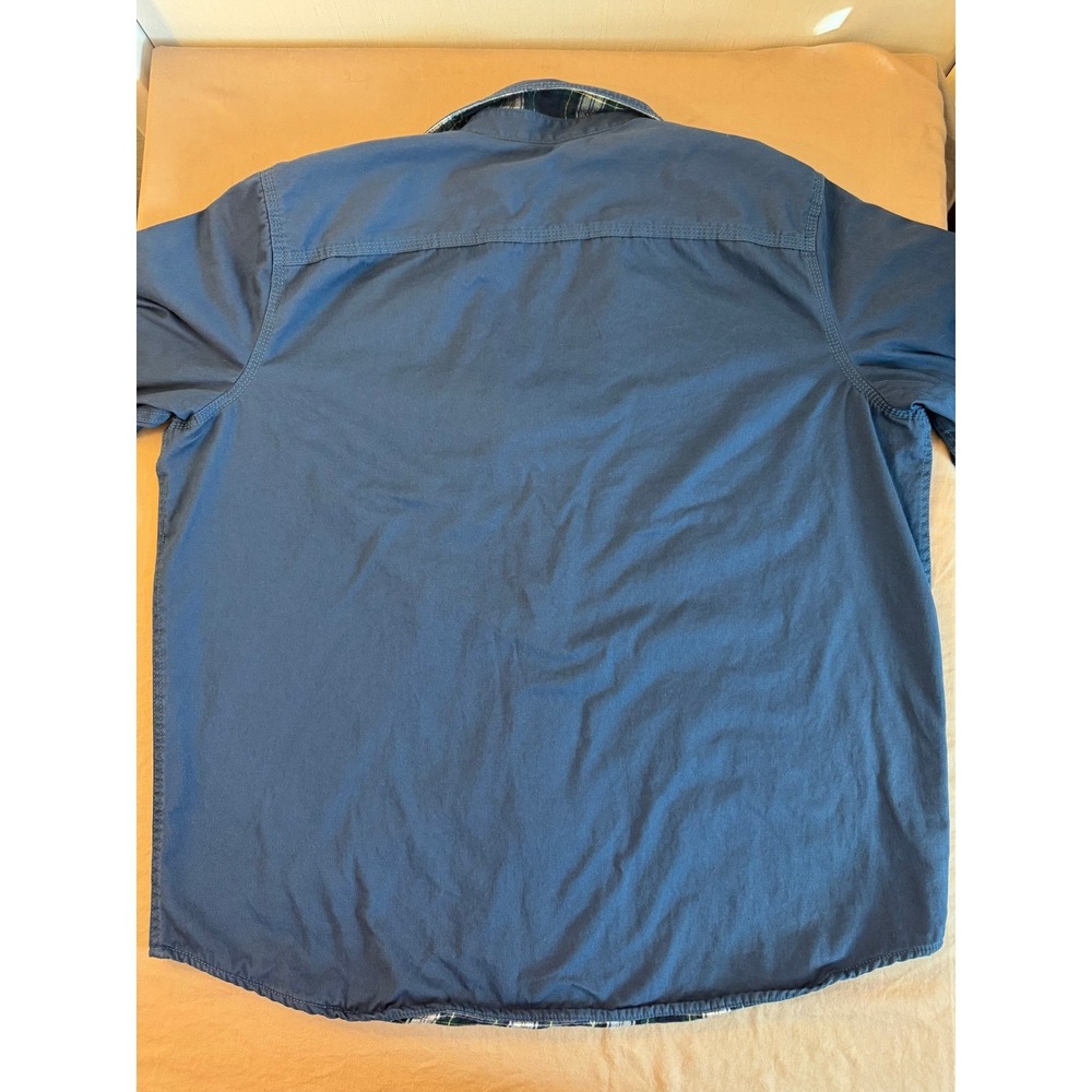 LL Bean Mens Blue Scotch Plaid Lined Work Shirt Jacket XL Regular Flannel Button - Picture 9 of 14